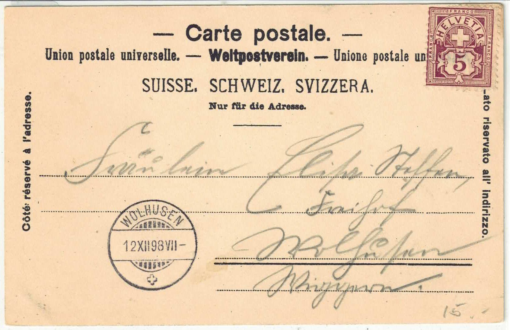 Cartoline postali: Gruss aus Menznau 1898 – Difettoso da Ettingen venduto da Kartenplanet 1