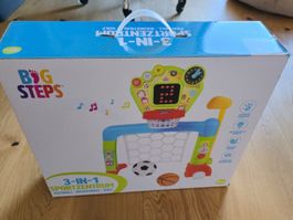 Big Steps 3-in-1 Fussball Basketball Golf – Neu