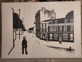Röbi Wyss Holzschnitt "Le Flic" 1979 26/60