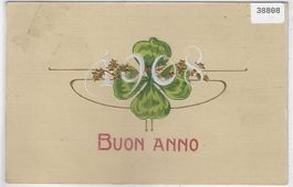 Buon Anno 1908 - Neujahr - Präge-Litho