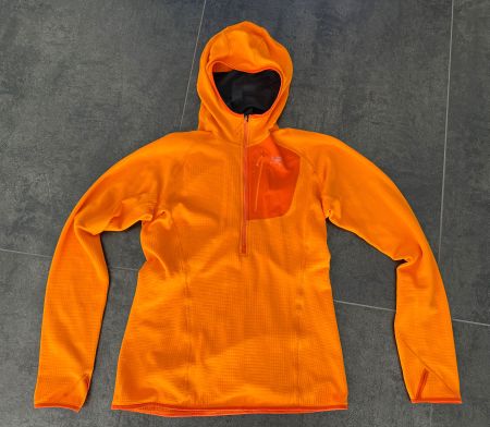 Arc’teryx Damen Fleece Hoodie Gr. S Orange Outdoor Midlayer