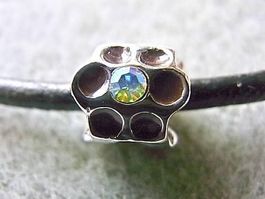 Perle Metall mit Strass   braun