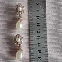 Vintage Perlenohrringe, Strass, Hochzeit