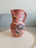70er J Italien "rosafarbene Krugvase" erhabenen Blumenmuster