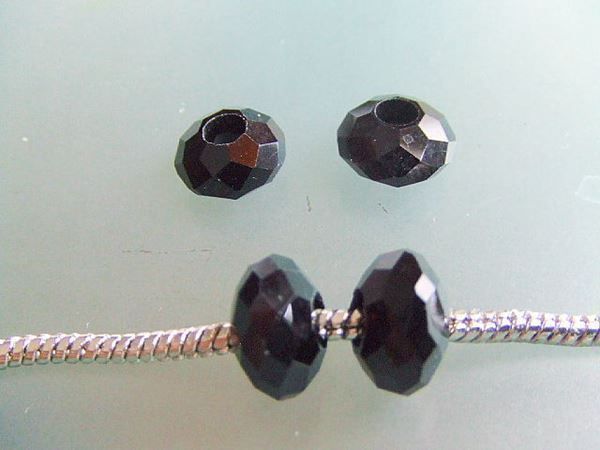 Perlen (unechte): Glasschliffperle 10x7mm scvhwarz – Neu (gemäss Beschreibung) aus Alpnachstad von perlengaby 2