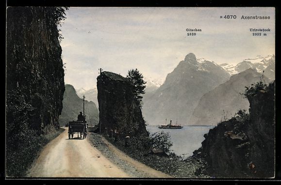 Ansichtskarten: Axenstrasse, Strassenabschnitt am See mi – Gebraucht aus Berlin von bartko-reher