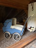 Vintage Kinderwagen blau mit Chromgestell gebraucht