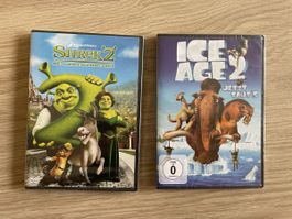 Shrek 2 + Ice Age 2 - DVDs - Neuwertig!