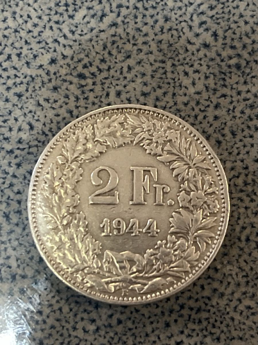 Tutti le monete: Deux francs argent 1944 B – Usato da Prangins venduto da Rodard8