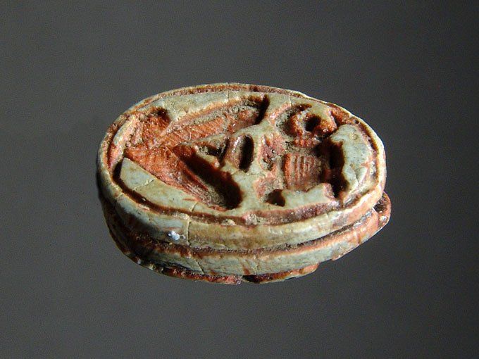 Minerali & Pietre curative: Ägyptischer Skarabäus mit Hieroglyphen – Usato da Stäfa venduto da deebeecee 2