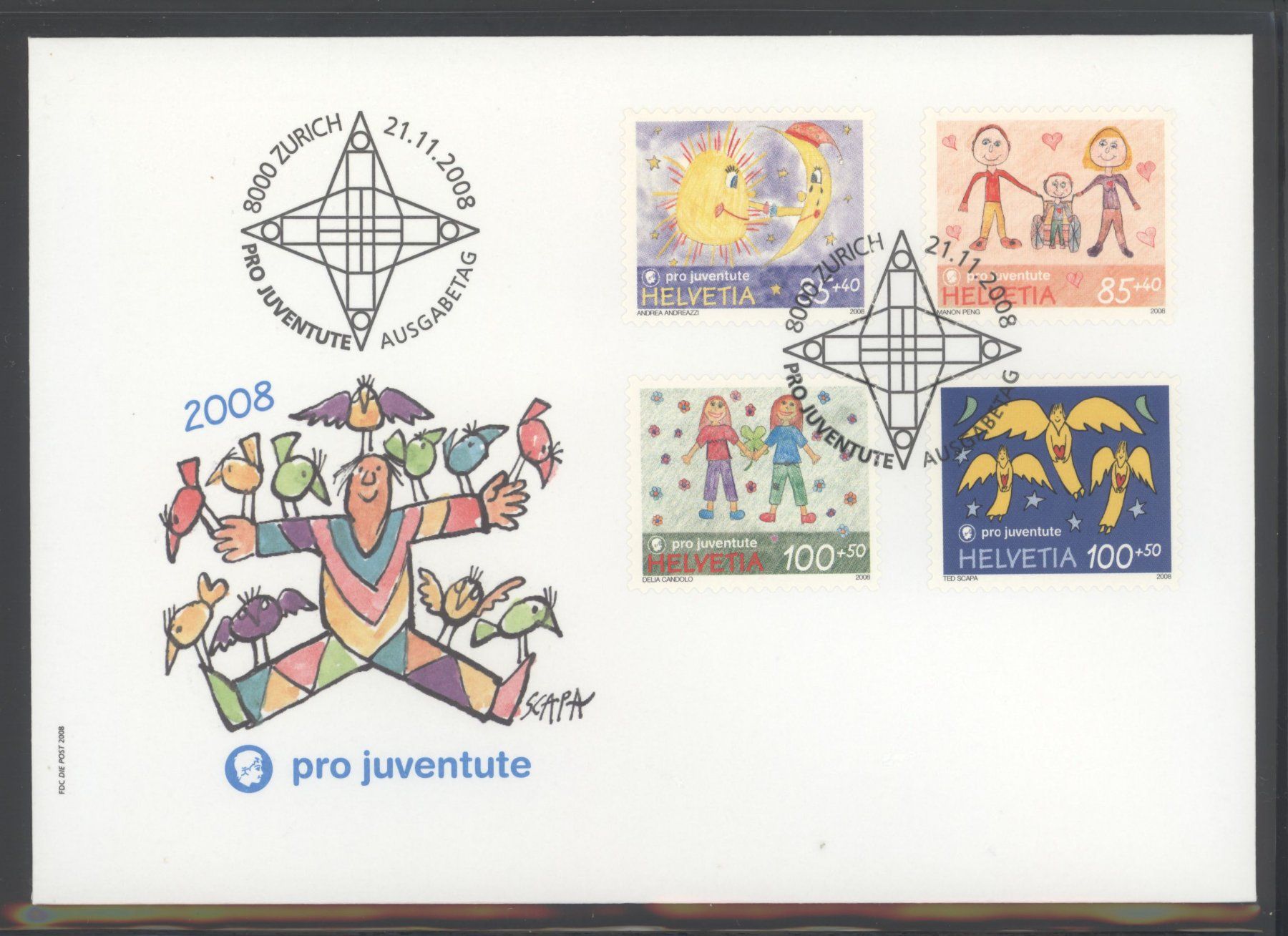 Tutti i francobolli: 2008, FDC, Pro Juventute – Usato da Willisau venduto da Vollstempel