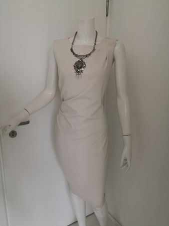MANGO SUIT KLEID MIT FALTEN & GEFUTTERT BEIGE