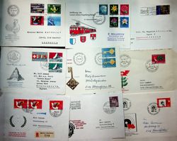 SUISSE 9 LETTRES AVEC OBLITÉRATION INTÉRESSANTE 1959-80/T316