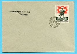 Brief Absender: Arbeitslager Poln. Int. Waldegg