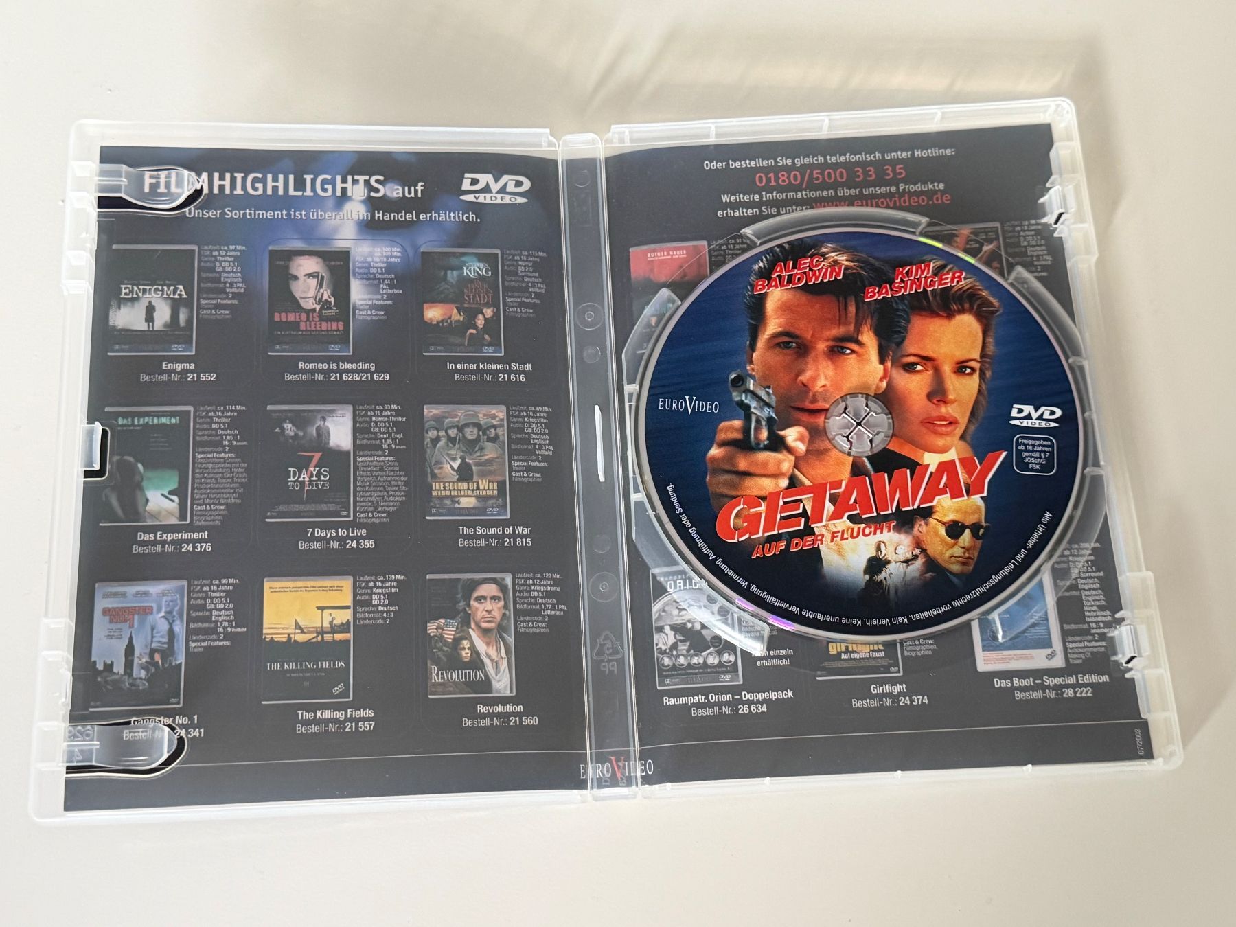 Tous les DVDs: Getaway - Auf der Flucht - Alec Baldwin Kim Basinger – D'occasion à Altstätten SG par sheamus 2