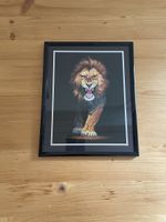 Gerahmtes Löwenbild, Wanddeko, Top Zustand!