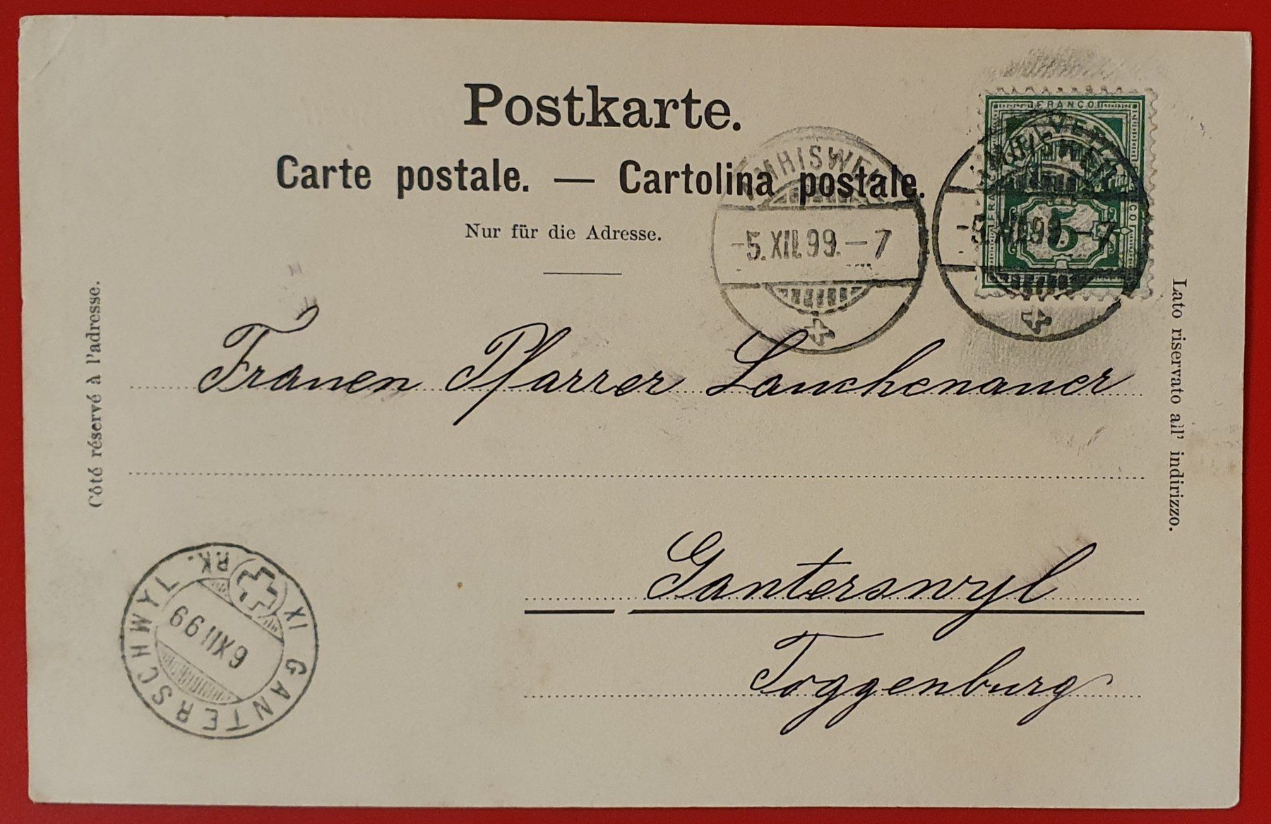 Ansichtskarten: Gruss aus Amriswil 1899 – Gebraucht aus Kreuzlingen von Rschweiz1 1