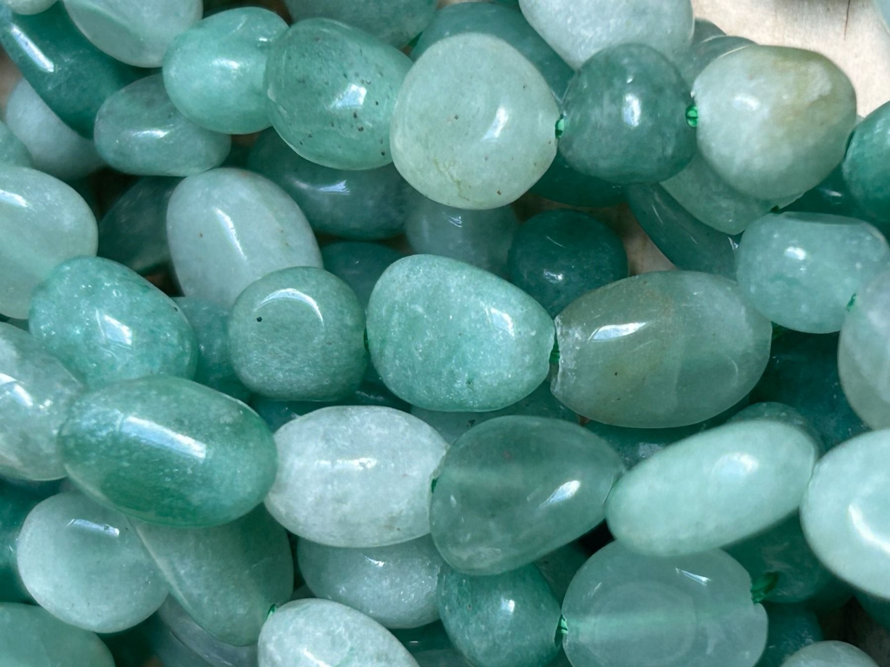 Pietre preziose: Strang echte Aventurin Nuggets / stone 6-8 mm – Nuovo e nell'imballaggio originale da Niederrohrdorf venduto da Ytobi 1