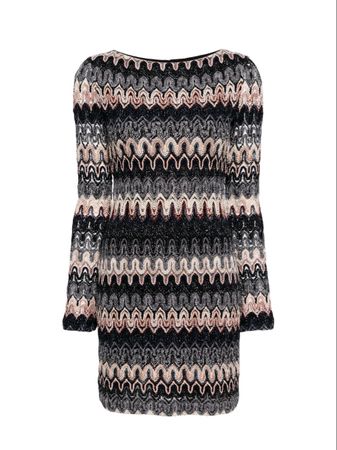 MISSONI Mini Kleid mit Lurex-Wellenmuster, IT40 CH34/36, neu
