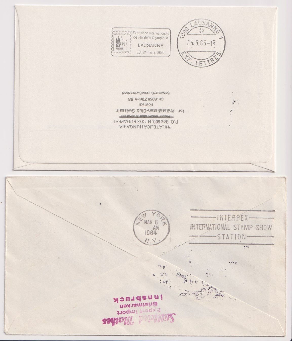 Tous les timbres: 2 Flugpost an Olympische Spiele – D'occasion à Bellach par qsearch 1