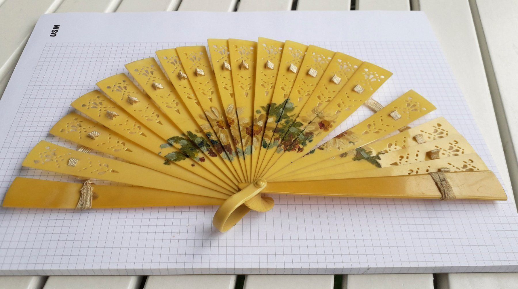 Tutte le decorazioni: Antiker Zelluloidfächer dekoriert+bemalt – Usato da Lugano venduto da Maurizio_Collector 1