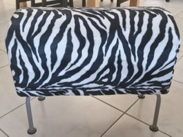 Hocker Zebra Muster Kunstfell