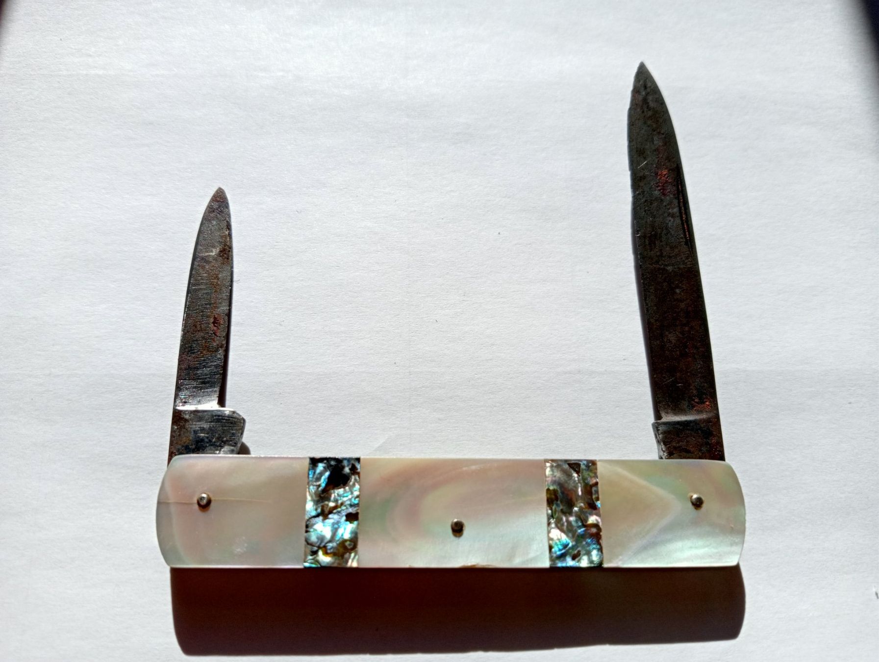 Coltelli tascabile: Vintage Sackmesser mit Perlmuttgriff Abalone-Einlagen Makel – Usato da Oberdorf BL venduto da Barocki888 1