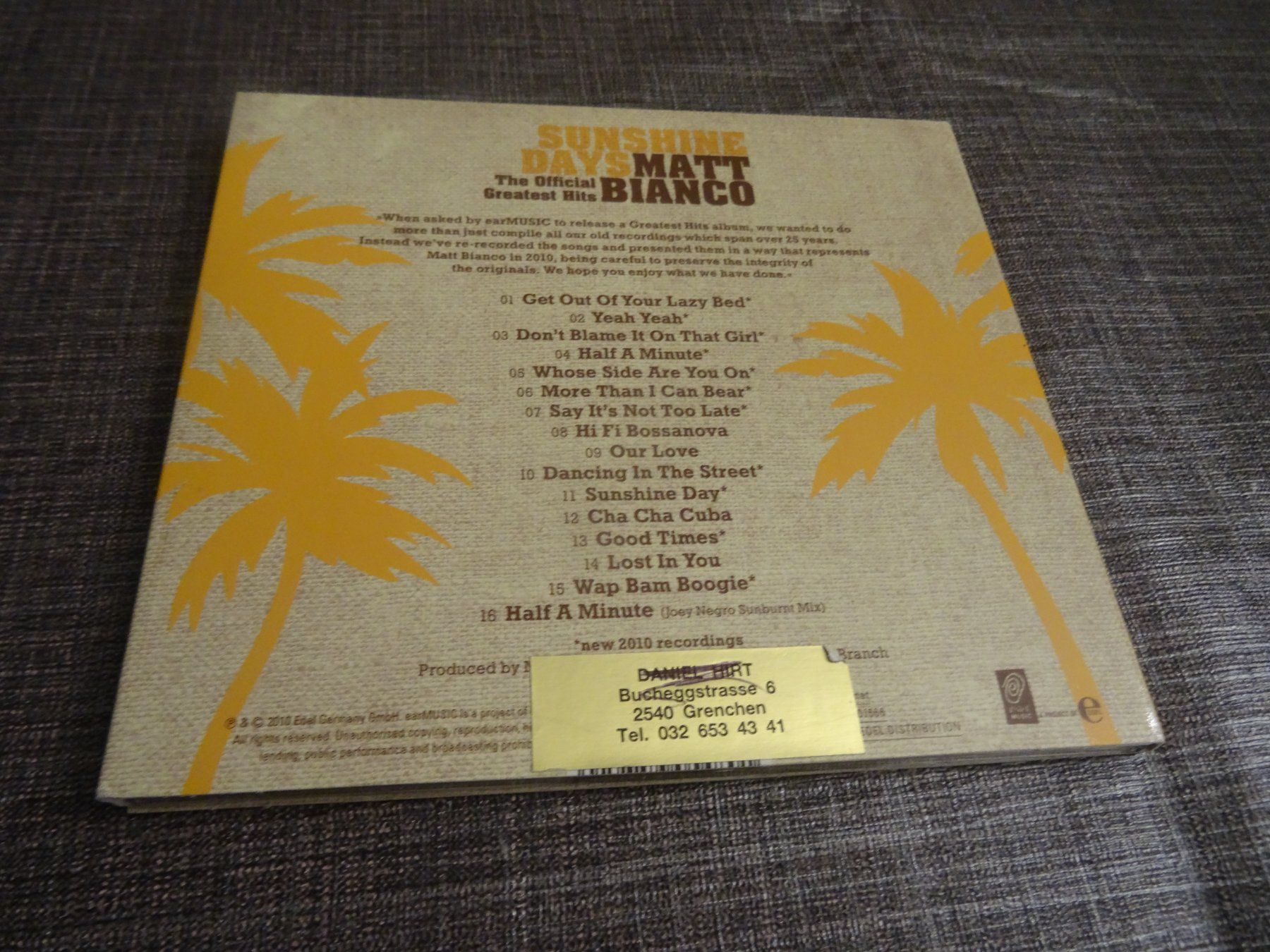 CD: Matt Bianco - Sunshine Days CD - – Usato da Olten venduto da Disc-Ausverkauf 1