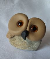 Eule Figur ist aus Naturstein Handgemacht einzigartig 