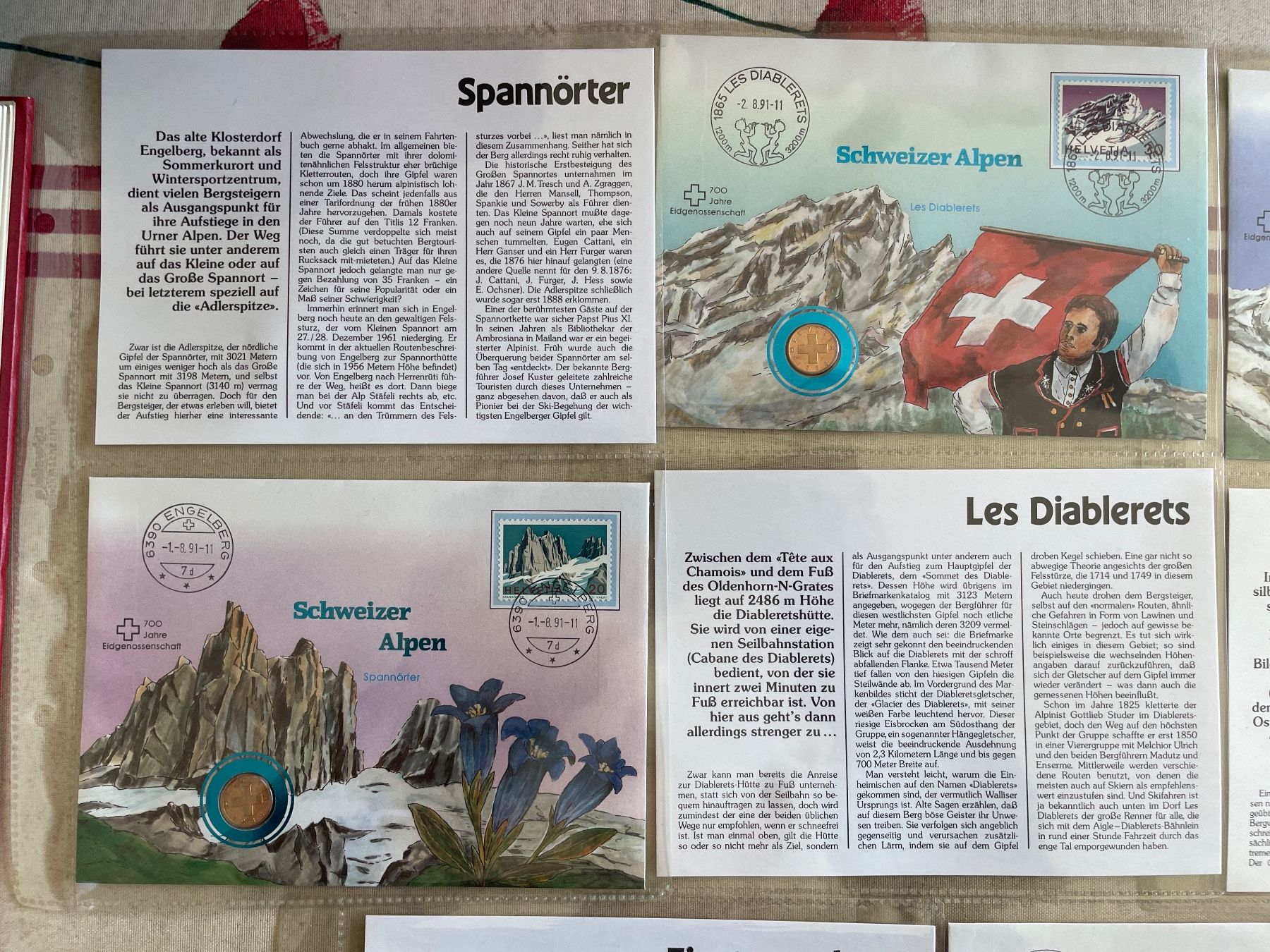 Tutti le monete: Série 7 Schweizer Alpen 1991 Numisbrief – Nuovo e nell'imballaggio originale da Bôle venduto da Frouz 1