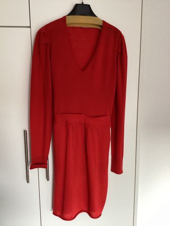 Robe rouge en laine fine T38-40