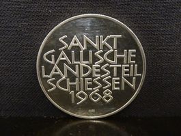 Medaille ST. GALLISCHE LANDESTEIL SCHIESSEN 1968 Silber 900