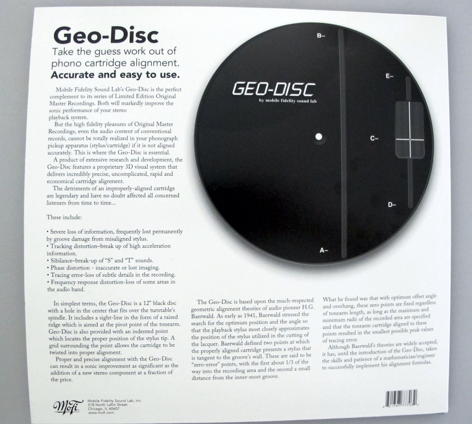 Schallplatten: MFSL Geo-Disc Justageschablone – Gebraucht aus Reinach AG von Yaris6 1