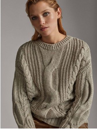 MASSIMO DUTTI M L XL /NP160CHF Pullover Wool Metallfaden