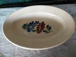 Antik Schale mit Blumenmotiv, Handbemalt, Top Zustand!
