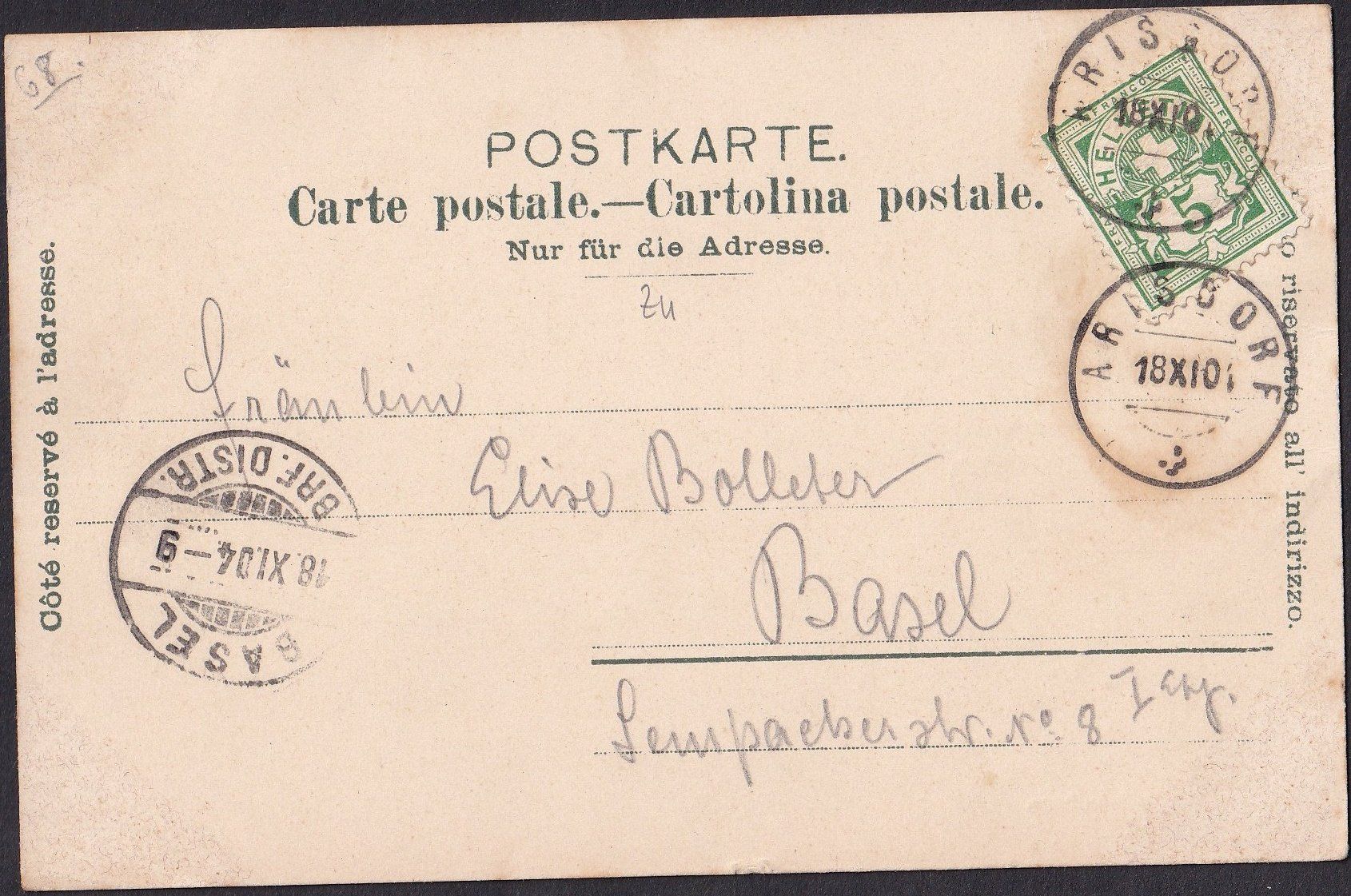 Cartoline postali: Arisdorf farbige Lithografie 2 Bilder – Usato da Olten venduto da clotaldi 1