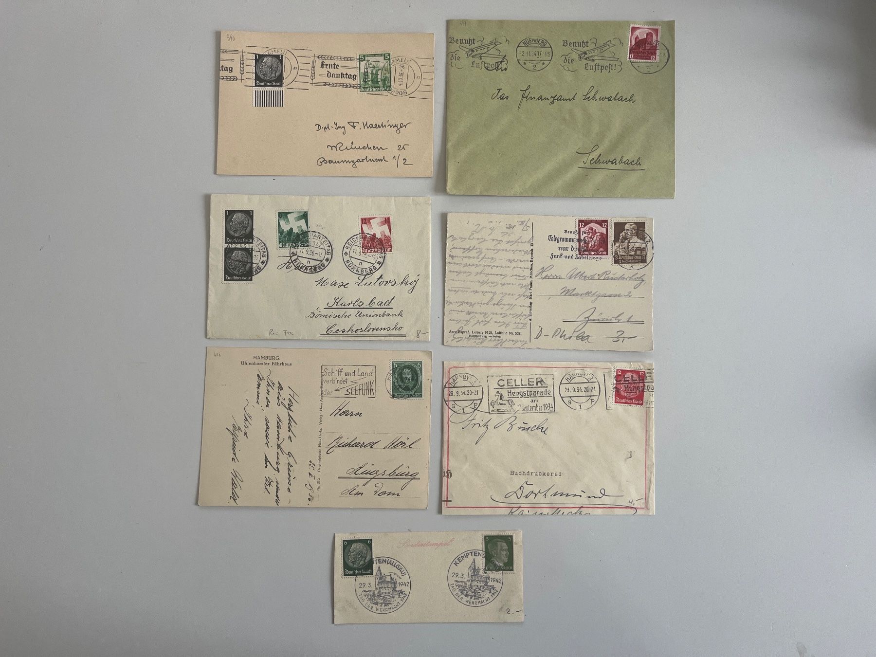 Alle Briefmarken: Ganzsachen Deutsches Reich – Gebraucht aus Adliswil von derrick0825