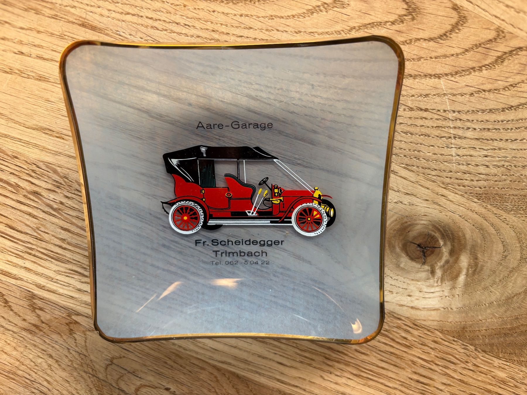 Aschenbecher: Aare-Garage Scheidegger altes Glas-Schälchen, Aschenbecher – Gebraucht aus Schleinikon von msfwmw2