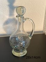 Glaskaraffe mit Blumenmuster, Vintage, 28x14cm 🍾