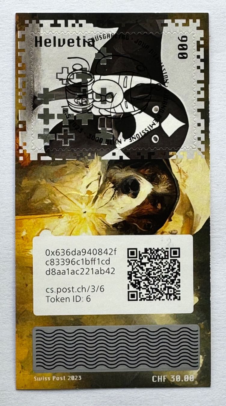 Timbri: Swiss Crypto Stamp 3.0 ID6 Milo mit Ersttagsstempel – Nuovo (secondo la descrizione) da Baar venduto da ricjon
