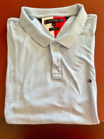 Tommy Hilfiger Polo Shirt Hellblau Slim Fit XL Original