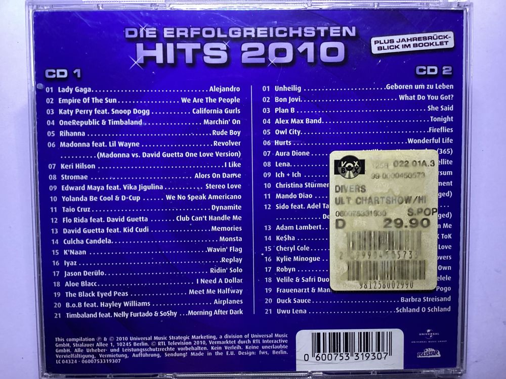 2CD Die Ultimative Chart Show Die erfolgreichsten Hits 2010 Kaufen