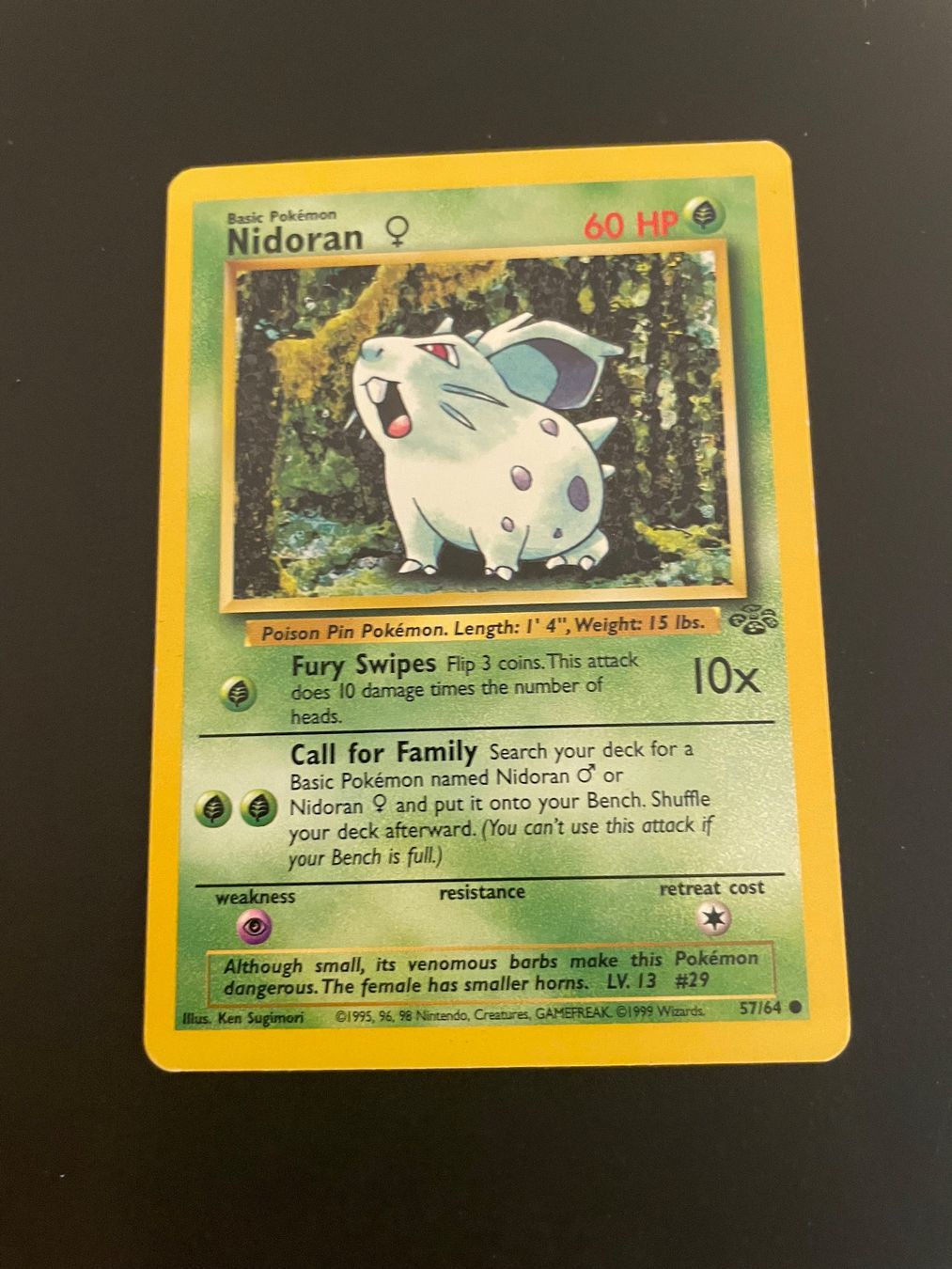 Pokémon Carte collezionabili: Nidoran F 57/64 Jungle – Usato da Zürich venduto da pokemon_cards