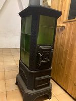 Poêle à bois ancien fonte ceramique vert occasion