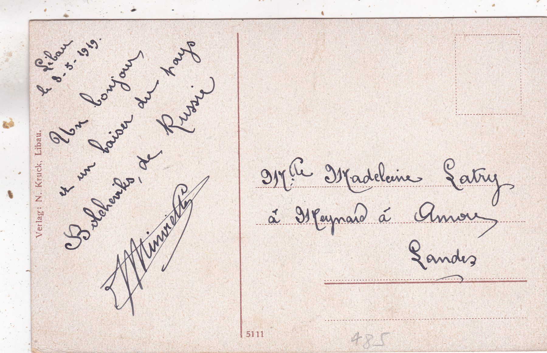 Cartoline postali: Lettland Libau Bahnhof – Usato da Herisau venduto da Lisegrat2008 1