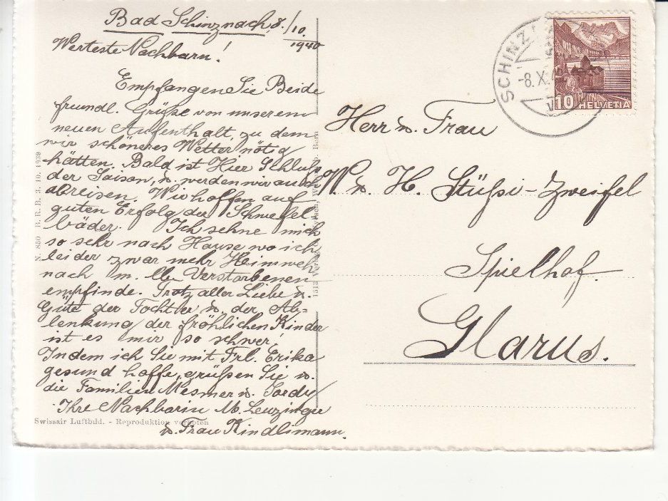Ansichtskarten: Schinznach Flugaufnahme 1940 – Gebraucht aus Bürglen TG von StampGraf 1