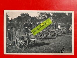 Artillerie Geschütz Soldaten Bat. 21 AK um 1913 Militär
