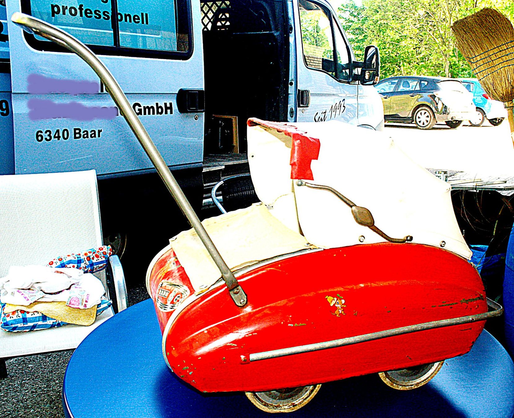 Carrozzine per bambole: Puppenwagen Blech antik – Usato da Baar venduto da 2cvbaar 2
