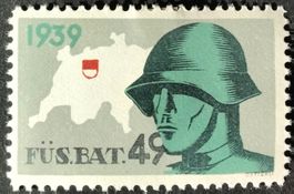 Soldatenmarke 2.WK, Füsilier Bat 49, grün, Wi Inf 370