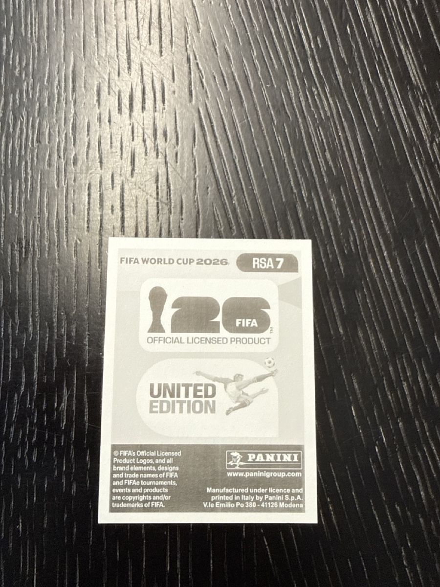 Panini Album: Panini FIFA World Cup 2026. RSA 7 – Nuovo (secondo la descrizione) da Oberweningen venduto da Burlli 1